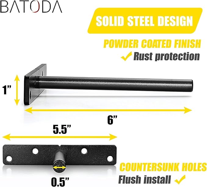 BATODA 6" Floating Shelf Bracket Heavy Duty (16 pcs) – Solid Steel Blind Shelf Supports - Hidden Brackets for Floating Wood Shelves - Blind Shelf Support - Shelving Mounting Hardware Included (Pack16)