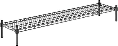 14" x 60" x 8" Black Epoxy Wire Storage Shelf, Dunnage Rack, Commercial 1 Tier Small Shelf