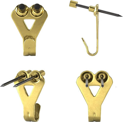 OOK 50616 Professional Picture Hangers, Art Hangers, Padded, Brass, Reusable Picture Hooks, 50lb (10 set)