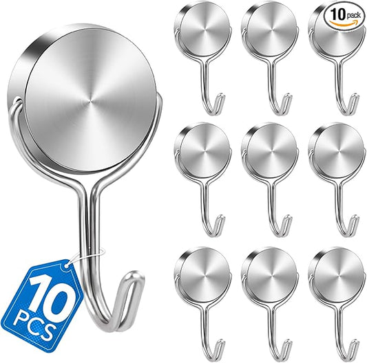 LOVIMAG Magnetic Hooks for Cruise Cabins, 60Lbs Swivel Magnetic Hooks Heavy Duty, Cruise Ship Essentials, Locker Accessories, Magnetic Hook for Classroom, Refrigerator, Hanging, Grill -10 Pack
