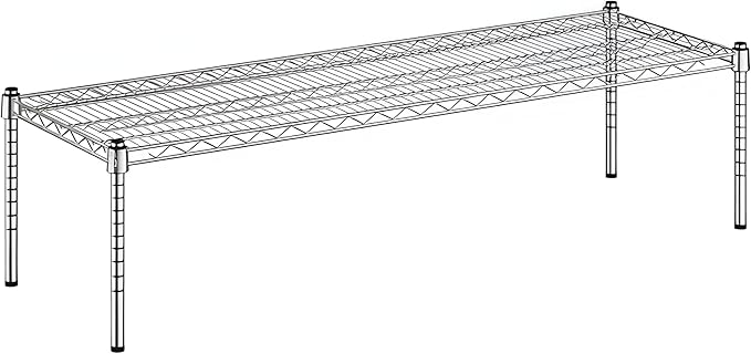 18" x 54" x 14" Chrome Wire Storage Shelf, Dunnage Rack, Commercial 1 Tier Small Shelf
