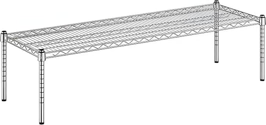 18" x 54" x 14" Chrome Wire Storage Shelf, Dunnage Rack, Commercial 1 Tier Small Shelf