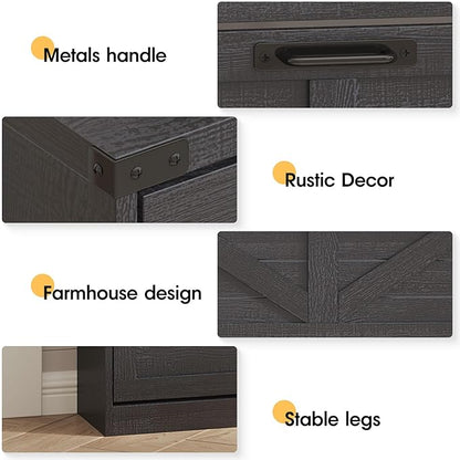 Shoe Cabinet with 3 Flip Drawers & 2 Drawers,Freestanding Shoe Storage Cabinet for Entryway,Farmhouse Narrow Slim Organizer Rack for Foyer,Hallway,Black