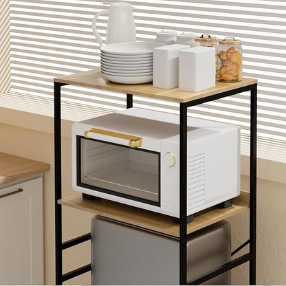 Mini Fridge Shelf Mini Fridge and Microwave Stand Over Mini Fridge Storage Rack Height Adjustable Microwave and Fridge Stand Suitable for Dorm, Kitchens, Offices, Yellow