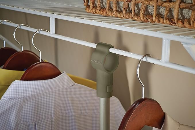 ClosetMaid® Maximizer™ Closet Accessory, Add Adjustable Storage Space, 4 Shelves, Double Hang Rod, Tool Free, Add On Unit, White