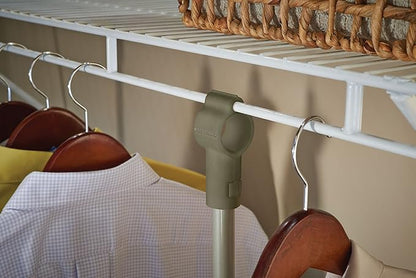 ClosetMaid® Maximizer™ Closet Accessory, Add Adjustable Storage Space, 4 Shelves, Double Hang Rod, Tool Free, Add On Unit, White