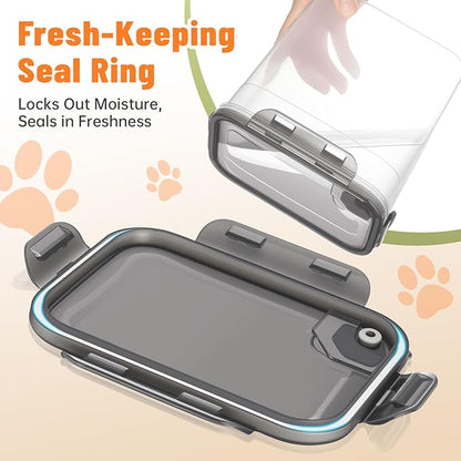 ZooZoo 3PCS Transparent Dog Treat Container Set with Airtight Lids, BPA-Free Plastic Storage Bins for Pet Food & Treats, Stackable Large Medium Small Sizes, Includes Scoops, Labels, Tongs and Marker