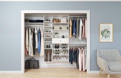 Easy Track 3'-5' W Deluxe Shelving Easy-to-Assemble Kit Closet Organizer, White