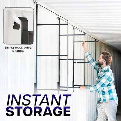 Life Finds 3-Tier Shipping Container Accessories Shelving Brackets, 4 Pack, Holds up to 1100 lbs, Drill-Free Installation with Easy Removal, Surface Sprayed Iron, LF-SCS01