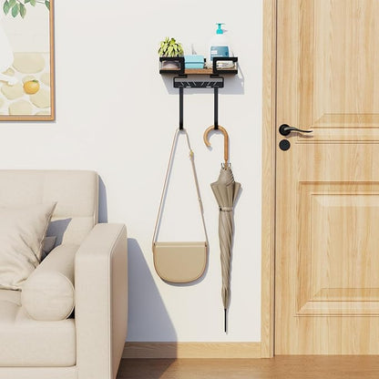 Wall Mount Ironing Board Holder - Heavy Duty Metal Hanger with Storage Hooks, Space Saving Organizer for Laundry Room, Garage, Door - Black