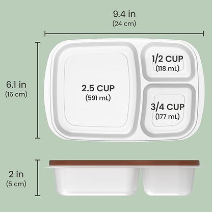 Bentgo Easyboxes - Original Stackable Lunch Boxes - Reusable 3-Compartment Food Containers for Kids and Adults - Bento Lunch Box for Meal Prep, School, & Work - BPA Free, Set of 4 (Earth Tones)