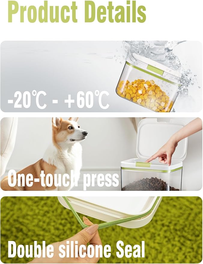 LivLab Mker 5.8lbs/98OZ/5.3qt Airtight Dog food storage container with lids,Dog Treat Container With Measuring cup,Dry Pet Food storage bin for Dogs,Cats,and Birds 5.5L
