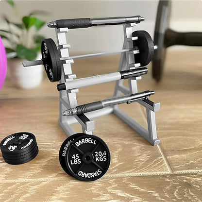 Squat Rack Pen Holder, Barbell Gym Themed Desk Organizer, Barbell Weight Rack for Pens & Pencils, Office Desk Funny Mini Pen Organizer