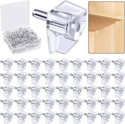 3 Millimeters or 1/8 Inch Shelf Support Peg，Support Cabinet Shelf Pins，Clear Plastic Replacement Peg Cabinet Shelf Supports Pins Shelf Holder Locking Pins (50 Pieces)