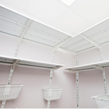 12 Pack 60 Inch Dual Track Upright Wall Shelving System Shelf Bracket Twin Slot Shelf Rail Twin Track Upright Heavy Duty Support System for Pantries, Linen Closets, Laundry Rooms (White)