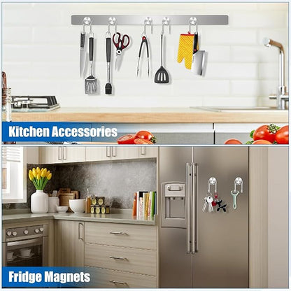 LOVIMAG Magnetic Hooks, 50lbs+ 2026 Cruise Cabin Ship Essentials Magnet Hook Heavy Duty Strong Magnets Refrigerator Fridge Hanging for Classroom Beach Vacation Kitchen Home Must Haves 10 Pcs (Silver)