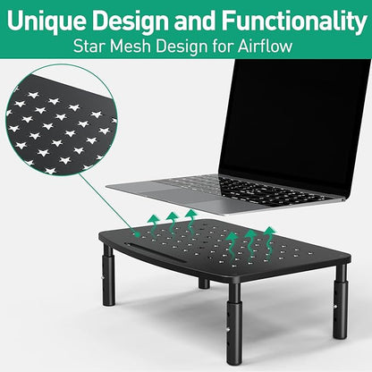 Zimilar 2 Pack Monitor Stands, 3 Height Adjustable Riser for Laptop, Printer, iMac, PC, Premium Metal Stand for 2 Monitors
