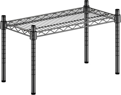 12" x 24" x 14" Black Epoxy Wire Storage Shelf, Dunnage Rack, Commercial 1 Tier Small Shelf
