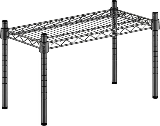 12" x 24" x 14" Black Epoxy Wire Storage Shelf, Dunnage Rack, Commercial 1 Tier Small Shelf