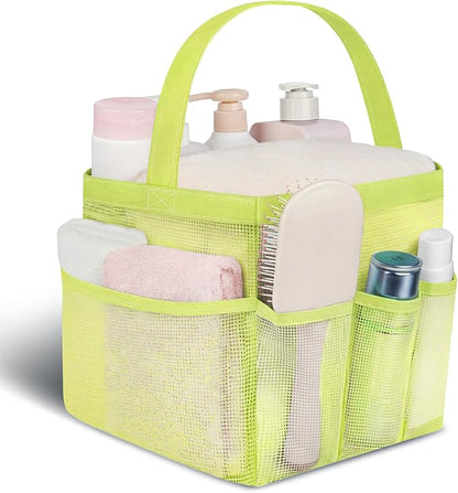 Attmu Mesh Shower Caddy Portable for College Dorm Room Essentials with 8 Pockets, Hanging Shower Caddy Dorm Basket, Quick Dry Shower Bag for Bathroom