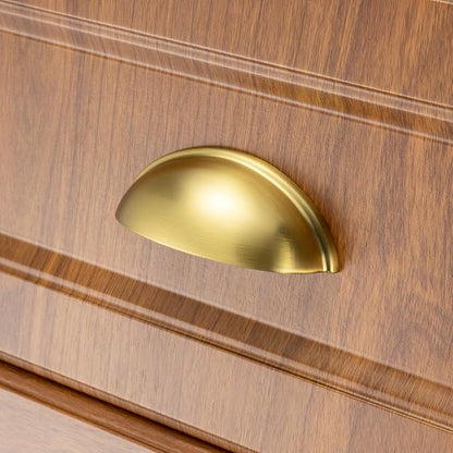 KOOFIZO 10 Pack 3 Inch Bin Cup Drawer Pulls Brushed Gold Cabinet Handles Gold Cabinet Pulls for Kitchen Cabinets Drawer Dresser Cupboard Bedroom Bathroom
