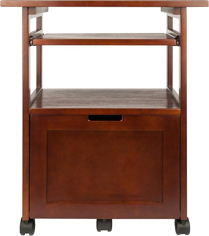 Winsome Piper 3-Shelf Wood Mobile Printer Stand, Brown (94427)