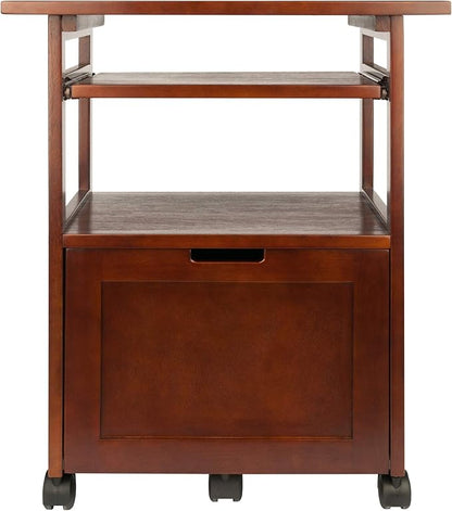 Winsome Piper 3-Shelf Wood Mobile Printer Stand, Brown (94427)