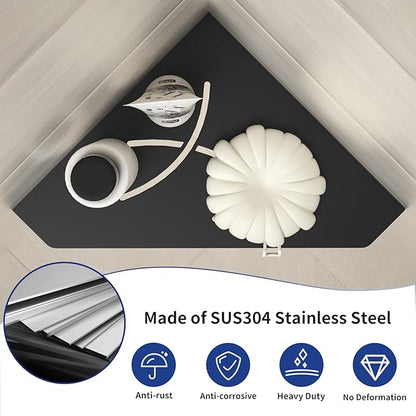 Corner Shower Shelf 10", Matte Black 304 Stainless Steel Pentagonal Corner Shelf, Grout in Bathroom Storage Shampoo Holder Organizer Shelf 2 Pack