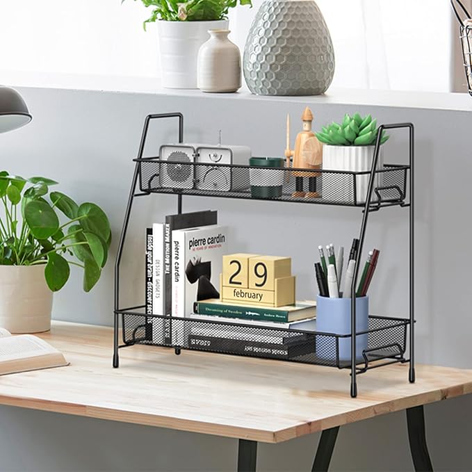 Spice Rack Organizer for Cabinet, Bathroom Organizer Countertop, Bathroom Counter Organizer, Kitchen Countertop Organizer, Bathroom Vanity Organizer (Pack of 2)