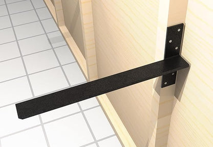 Free Hanging T Shelf Bracket, Solid Heavy Duty Steel Knee Wall Hidden Granite Countertop Support Floating Bracket Hardware, Universal ,1 Count,16 Inch , DIY Projects , Screws Included