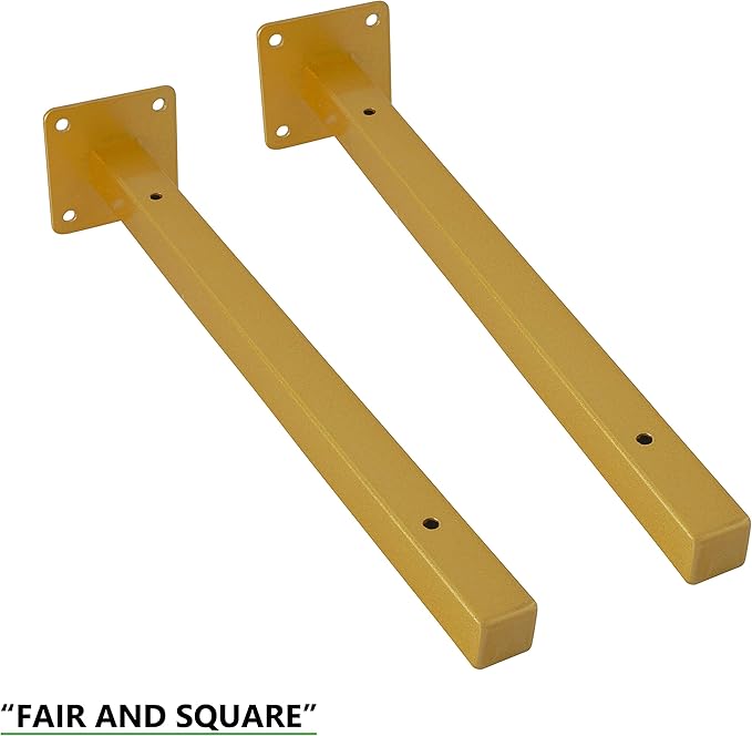 6 Pcs Gold Shelf Bracket 8 Inch Heavy Duty Brackets for Shelf Metal Wall Floating Shelving Brackets Industrial Shelf Brackets for Space Saving