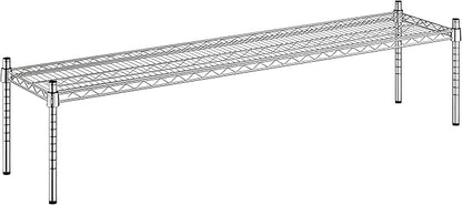 14" x 60" x 14" Chrome Wire Storage Shelf, Dunnage Rack, Commercial 1 Tier Small Shelf