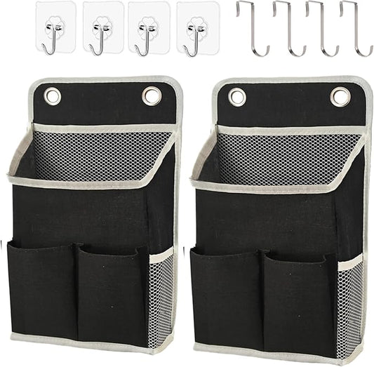 Hanging Basket for Organizing, Wall Organizer with Pockets and Over The Door Organizer，Can for Home, Closet, Office and Camper (Black2)