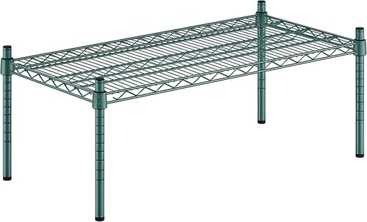 18" x 36" x 14" Green Epoxy Wire Storage Shelf, Dunnage Rack, Commercial 1 Tier Small Shelf