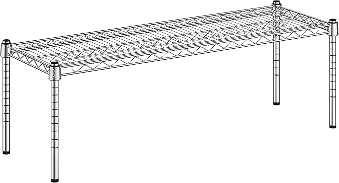 14" x 42" x 14" Chrome Wire Storage Shelf, Dunnage Rack, Commercial 1 Tier Small Shelf