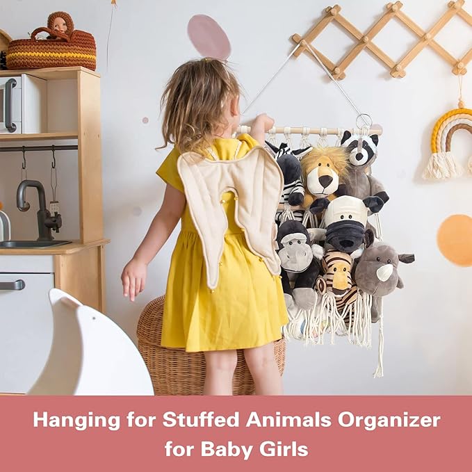 Stuffed Animal Net or Hammock Handmade Hammock Net for Stuffed Animals Corner Wall Hanging for Storage Organizer Holder for Small Stuffed Animal Net