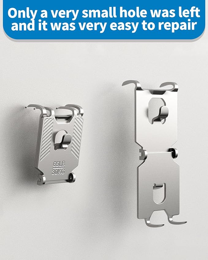 65 lb Drywall Picture Hangers Claw: 8 Pack Heavy Duty Damage Free Wall Picture Hanging Hooks - Art Mirror Photo Painting Frame Sawtooth Wire D Ring Hanger Kit for Room Office Decor