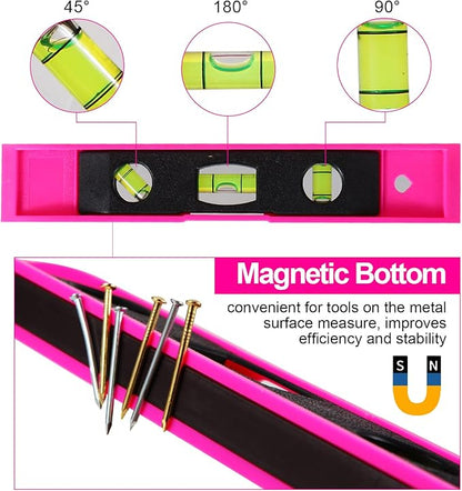 Picture Hanging Kit, 315pcs Hanging Hardware with Hooks, Wire, Nails, D Ring, Wall Hanging Kit with Hangers, Magnetic Level and Small Pink Claw Hammer, nails for hanging pictures for Home Decor