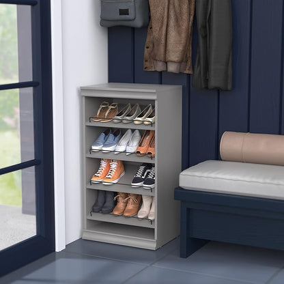 ClosetMaid Modular Storage Shelf Unit with Angled Shoe Shelves, Taupe