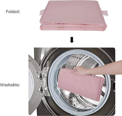 GRANNY SAYS 3 Shelf Hanging Closet Organizers and Storage, Collapsible Closet Storage Organizer with 2 Metal Hooks, Leak-Proof Hanging Shelves for Kids Clothes, Baby Towels, 2 Pack, Pink
