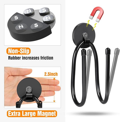 Magnetic Hooks, Adjustable Heavy Duty Magnetic Hook, Utility Magnetic Extension Cord Organizer for Power Drill,Garden Tools, Hose,Pegboard,Garage, Workshop (2PCS 20 Pounds)