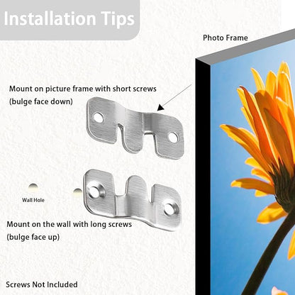 Flush Mount Bracket, Headboard Wall Mounting Brackets- Interlocking Hanging Bracket, Mounting Hardware for Picture Hanging and Sectional Couch Connectors (8 Pairs)