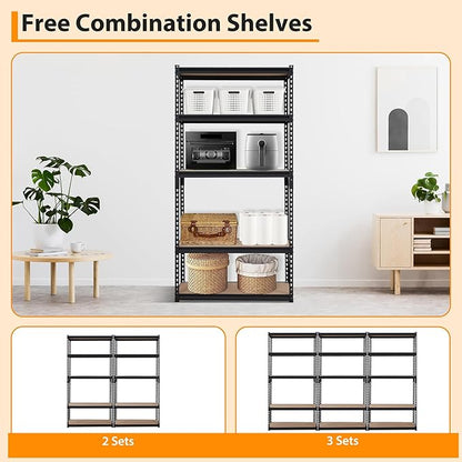 GarveeHome Heavy Duty Storage Shelves - 5 Tier 36 * 18 * 72 in, Adjustable Garage Storage Shelving, Metal Storage Utility Rack Shelf Unit