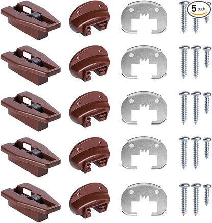 for Kenlin Rite-Trak II Drawer Slides Replacement 5 Sets of Rite Track 2 Drawer Repair Parts for Dresser and Nightstand Drawers - 168 Track Guides (5)