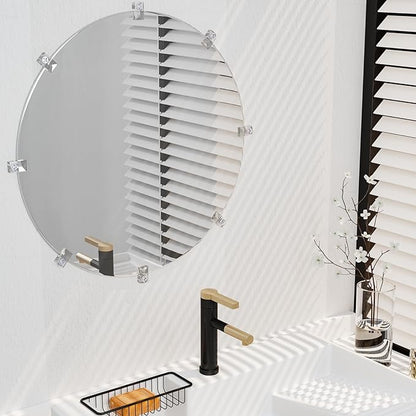 Mirror Holder Clips Kit,Crystal Clear Plastic Mirror Clip,Mirror Holder Clips Glass Retainer Clips Kit,Mirror Hanging kit with Screws and Fixed Mirror Box Door (Classic Style-50Sets)
