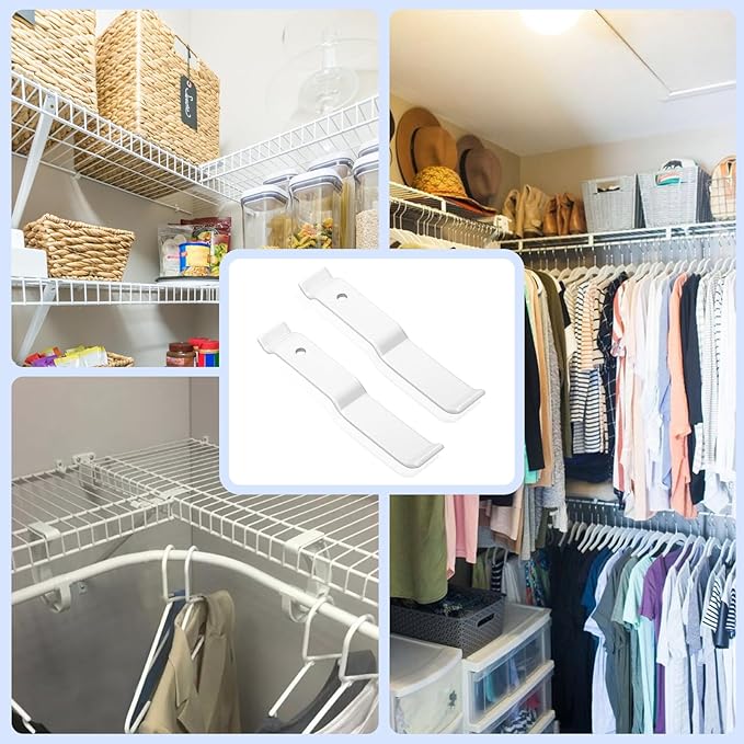 Wire Shelf Corner Support Bracket for ClosetMaid 1001, Ventilated Wire Shelving Corner Support, 4 Pieces
