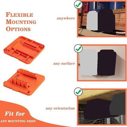 Crivnhar Battery Mount Holder Compatible for Black+Decker 20V Batteries, Wall Mounts Hanger Fit for LBXR20 LB20 LBX20, Organize Garage/Workshop/Work Truck(5 Pack, w/10 Screws, No Battery)