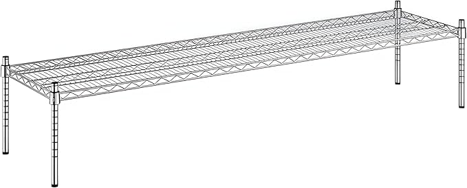 18" x 72" x 14" Chrome Wire Storage Shelf, Dunnage Rack, Commercial 1 Tier Small Shelf