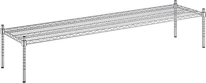 18" x 72" x 14" Chrome Wire Storage Shelf, Dunnage Rack, Commercial 1 Tier Small Shelf