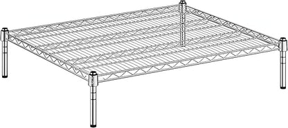 30" x 36" x 8" Chrome Wire Storage Shelf, Dunnage Rack, Commercial 1 Tier Small Shelf